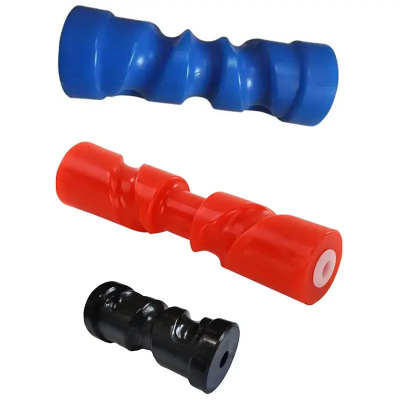 Trailer Keel Guide COLOFULWAY Self Centering Keel Boat Trailer Roller - 12 Inch Blue PU, Fits 5/8 Inch Shaft Boat Trailer Keel Roller